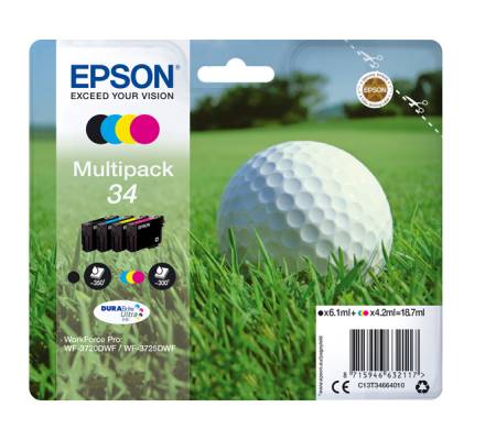 Cartuccia ink - 34 - C-M-Y-K - C-M-Y 4,2 ml - K 6,1 ml - Epson - C13T34664010 - 8715946632117 - DMwebShop