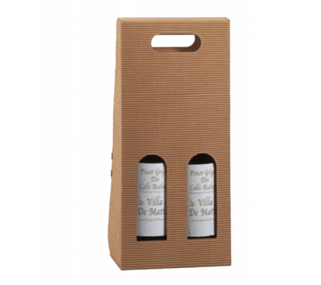 Scatola bottiglie Onda avana - 2 bottiglie - 18 x 9 x 38,5 cm - Scotton - 35903C - 8007402359035 - DMwebShop