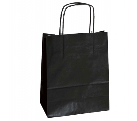 Shopper in carta maniglie cordino - 26 x 11 x 34,5 cm - nero - conf. 25 sacchetti - Mainetti Bags - 047589 - 8029307047589 - DMwebShop