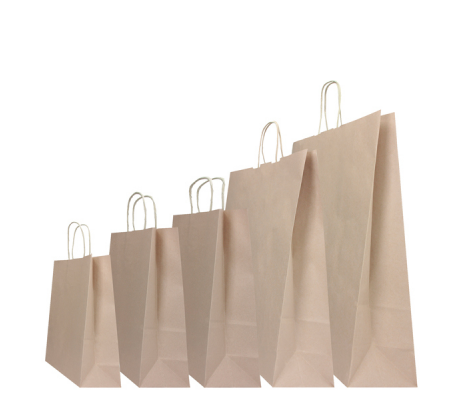 Shopper in carta maniglie cordino - 26 x 11 x 34,5 cm - sabbia - conf. 25 sacchetti - Mainetti Bags - 074370 - 8029307074370 - DMwebShop