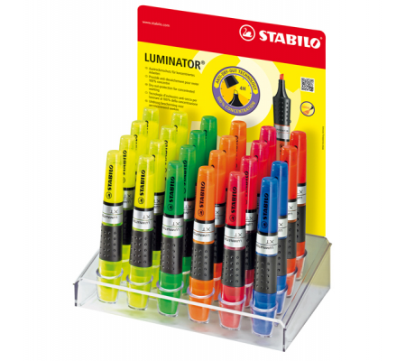Evidenziatore Luminator - colori assortiti - expo 24 pezzi - Stabilo - 71/24-4 - DMwebShop