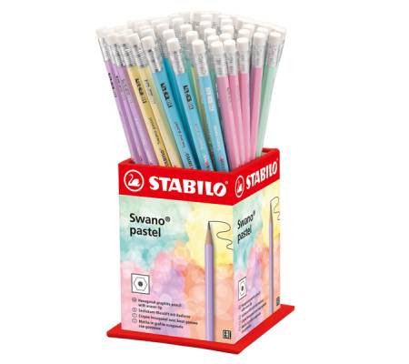 Matita Swano Pastel - grafite - HB - colori assortiti - expo 72 pezzi - Stabilo - 4908/72-HB - 4006381553681 - DMwebShop