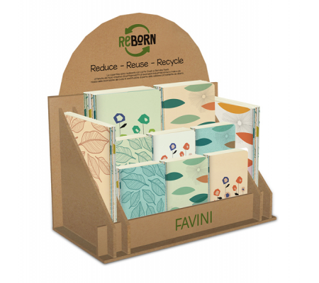 Notebook Reborn - carta riciclata - rilegati - formati assortiti - expo 50 pezzi - Favini - G99X999 - DMwebShop