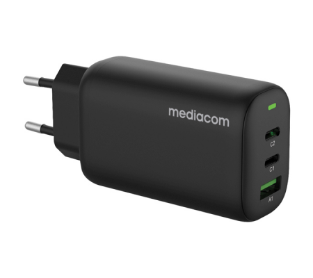 Caricatore da muro - 65 W - porta USB Type-C - bianco - Mediacom - MD-A140 - DMwebShop