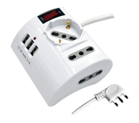 Multipresa da tavolo - 3 porte USB e 3 prese - Mediacom - M-PM3DKUSB - DMwebShop
