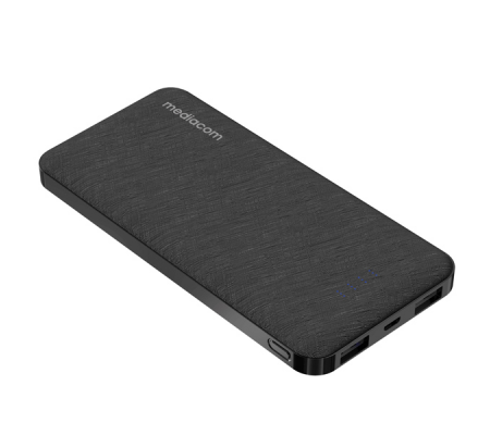 Powerbank ultrasottile USB - da 10.000 mAh - nero - Mediacom - MD-P100 - DMwebShop