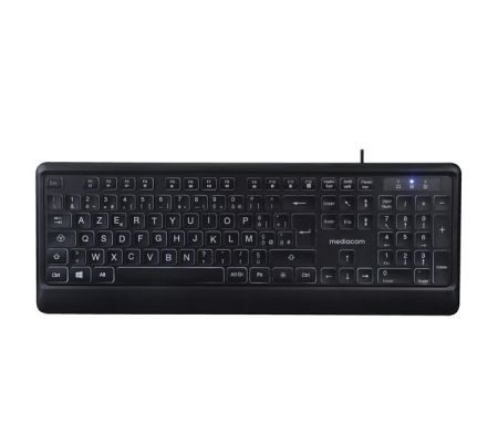 Tastiera USB - con filo - con illuminazione - Mediacom - M-SKBR219B - DMwebShop
