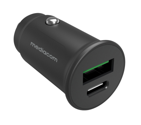 Alimentatore car charger con porte USB/USB Type-CB - Mediacom - MD-A170 - DMwebShop