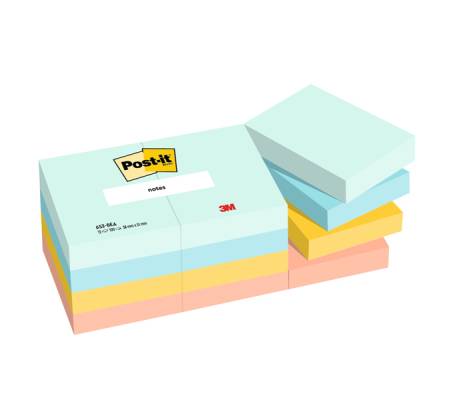 Blocco - 653-BEA - 38 x 51 mm - 100 fogli - colori Beachside - conf. 12 pezzi - Post-it - 7100290157 - 4064035065911 - DMwebShop