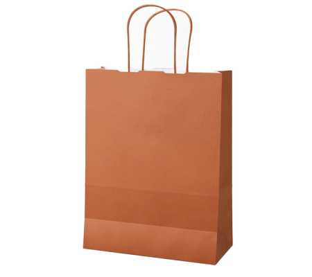 Shopper Twisted carta kraft - 18 x 8 x 24 cm - terracotta - conf. 25 pezzi - Mainetti Bags - 087998 - 8029307087998 - DMwebShop