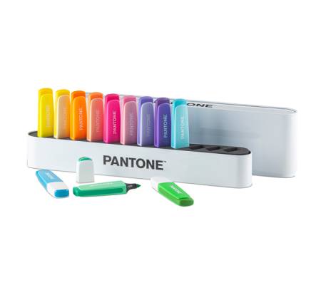 Desk set evidenziatori - punta a scalpello - colori assortiti - conf. 12 pezzi - Pantone - PT 84010410 - 8059484010410 - DMwebShop