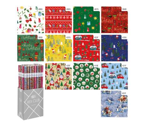 Rotolo Carta Regalo - 2 x 0,70 mt - Fantasie Assortite Natale - conf. 50 pezzi - Rex Sadoch - GR3J1NAT - 8006715005356 - DMwebShop