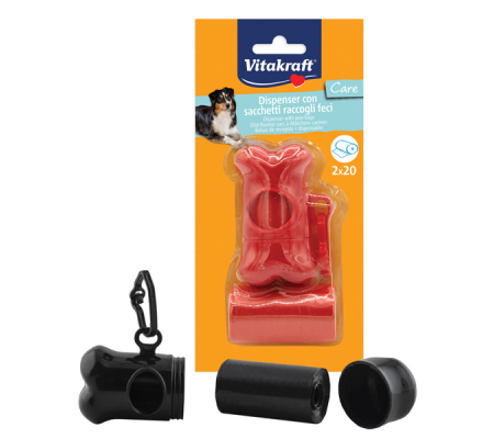 Dispenser osso con 40 sacchetti raccoglifeci - Vitakraft - 20266 - DMwebShop