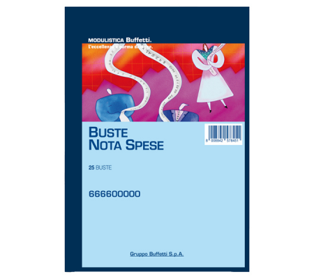 Blocco buste nota spese - staccabili - 23 x 16 cm - conf. 25 buste - Data Ufficio - 666600000 - 8008842578451 - DMwebShop