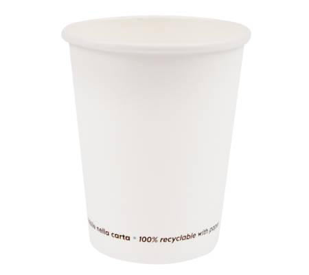 Bicchiere in carta - 250 ml - bianco - conf. 50 pezzi - Signor Bio - PGC003BIO50C - 8055715782668 - DMwebShop