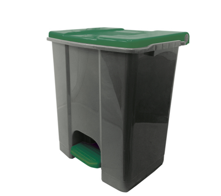 Contenitore mobile Ecoconti - a pedale - 60 lt - plastica riciclata - grigio-verde - Medial International - 912678 - 8056324539209 - DMwebShop