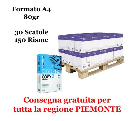 Carta Copy2 - A4 - 80 gr - 500 fogli (bancale da 150 risme) Fabriano Performance A4-1bancale150r