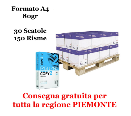 Carta Copy2 - A4 - 80 gr - 500 fogli (bancale da 150 risme) Fabriano Performance A4-1bancale150r