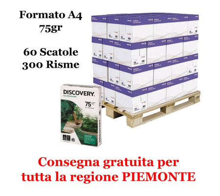 Carta Bianca Discovery 75 - A4 - 75 gr - 500 fogli (bancale da 300 risme ) - Discovery - 75A4-bancale300r - 5602024083271 - DMwebShop