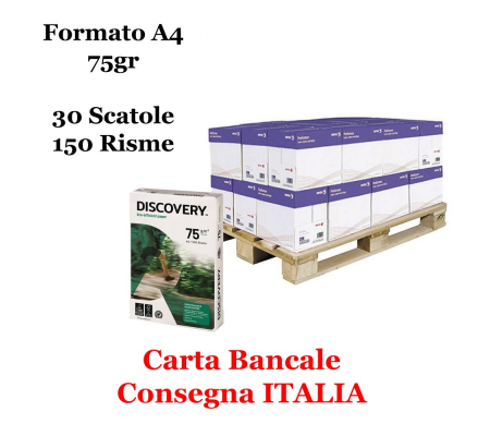 Carta Bianca Discovery 75 - A4 - 75 gr - 500 fogli (bancale da 150 risme) Navigator 75A4-bancale150r