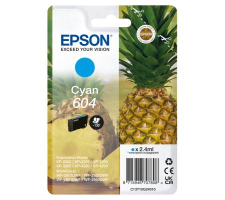 Cartuccia originale inchiostro - ciano - Epson 604 - 2,4 ml - Epson - C13T10G24010 - 8715946707808 - DMwebShop