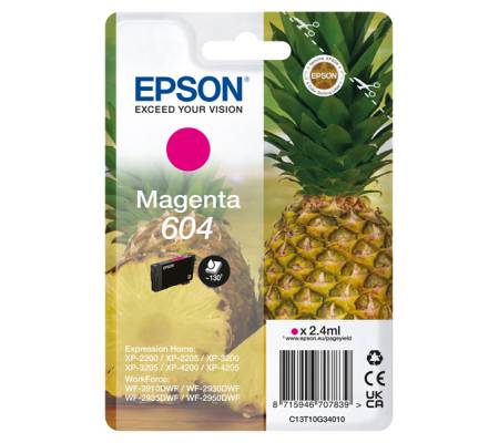 Cartuccia originale inchiostro - magenta - Epson 604 - 2,4 ml - Epson - C13T10G34010 - 8715946707839 - DMwebShop