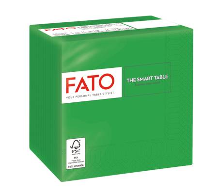 Tovagliolo - carta - 24 x 24 cm - 2 veli - verde smeraldo - conf. 100 pezzi - Fato - 82223003 - 8000664523084 - DMwebShop