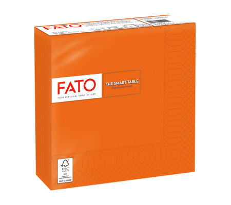 Tovagliolo carta - 33 x 33 cm - 2 veli - arancio - conf. 50 pezzi - Fato - 82621400 - 8000664217914 - DMwebShop