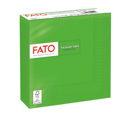 Tovagliolo carta - 33 x 33 cm - 2 veli - verde smeraldo - conf. 50 pezzi - Fato - 82622200 - 8000664202309 - DMwebShop