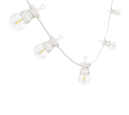 Catenaria Classy - 20 bulbi G50 bianchi - cavo bianco - 15 mt - Velamp - PS067N - DMwebShop
