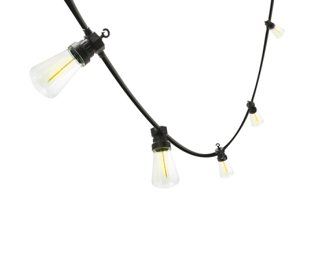 Catenaria Retro - 20 bulbi filament - cavo nero - 15 mt - Velamp - PS068N - DMwebShop