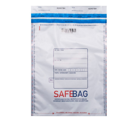 Sacchetti di sicurezza Safe Bag per corrieri - K70 - 14,4 x 24 + 4 cm - bianco - conf. 100 pezzi - Bong Packaging - 68281 - 5901947053713 - DMwebShop