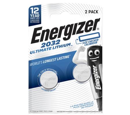 Pila CR2032 Ultimate Lithium - 3 V - Specialistiche - conf. 2 pezzi - Energizer - E301319302 - E304206200 - 7638900452686 - DMwebShop