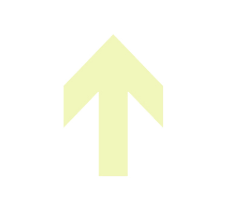 Freccia a punta fotoluminescente adesiva - 13,2 x 18,9 cm - giallo - Cartelli Segnalatori - L9435 - DMwebShop
