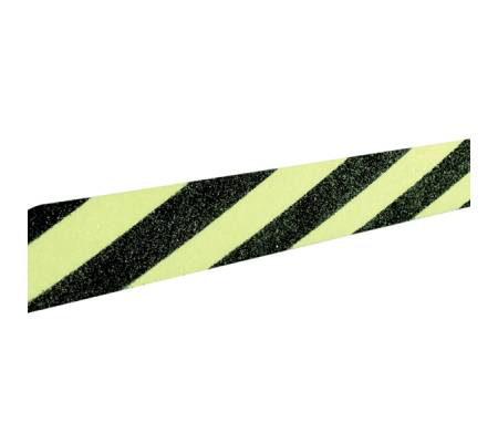 Striscia fotoluminescente antiscivolo - 5 x 8 cm - giallo-nero - Cartelli Segnalatori - L93415 - DMwebShop