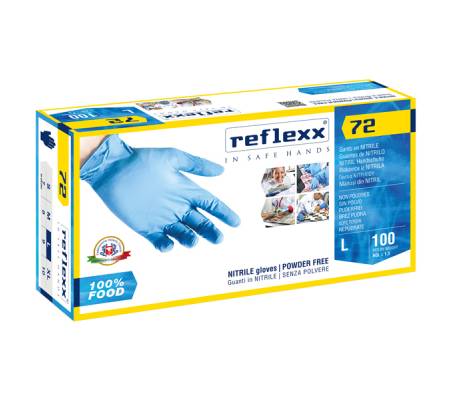 Guanti in nitrile foodline R72 taglia L azzurro Reflexx - 27901