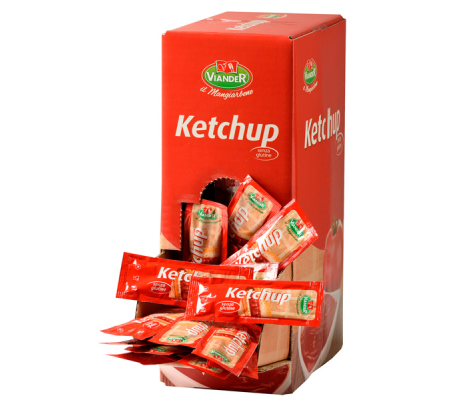 Ketchup in bustina monodose - 15 gr - conf. 250 pezzi - Viander - 15490 - 8025797154905 - DMwebShop