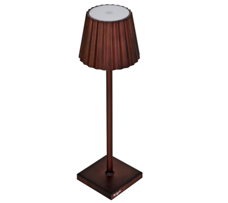 Lampada - da tavolo - a LED - 10 x 10 x 38 cm - alluminio-pmma - ruggine - King Collection - L1776621 - 8023755058159 - DMwebShop