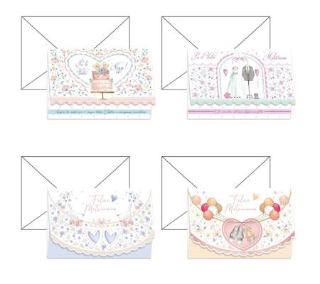 Biglietto auguri portasoldi Matrimonio - 4 soggetti assortiti - conf. 12 pezzi - Kartos - 17987001 - 8009162375560 - DMwebShop
