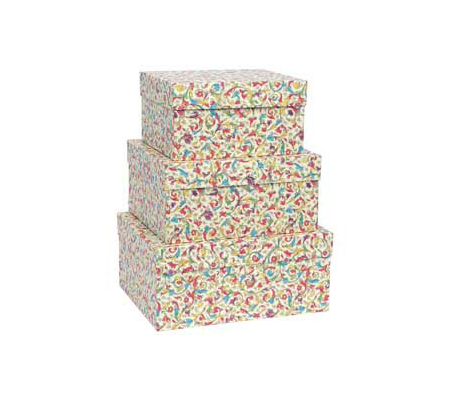Set scatole regalo grandi - dimensioni assortite - fantasia Florentia - conf. 3 pezzi - Kartos - 12147200 - DMwebShop
