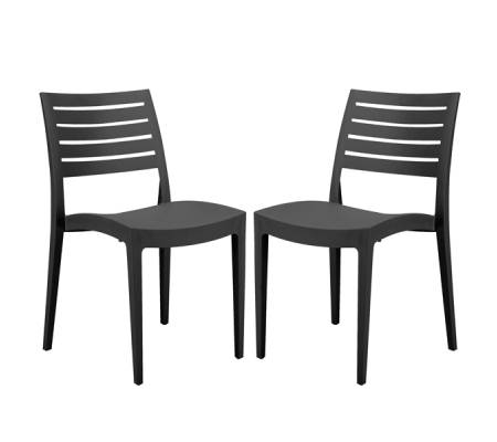 Sedia Firenze - 49 x 51 x 80 cm - polipropilene - antracite - conf. 2 pezzi - Grandsoleil - S6227Y - 23PR000352 - DMwebShop