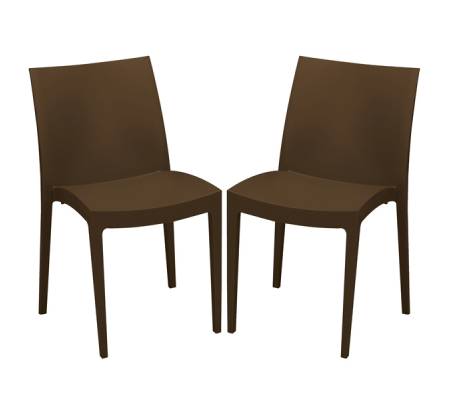 Sedia Venice - 51 x 49 x 80 cm - polipropilene - moka - conf. 2 pezzi - Grandsoleil - S6224MK - S6224MKS2 - DMwebShop