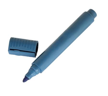 Pennarello detectabile - con cappuccio - indelebile - punta tonda - blu - conf. 10 pezzi - No Brand - 1665-BLU - 5055750466106 - DMwebShop