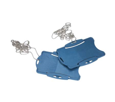 Portabadge detectabile - con catenella - blu - conf. 25 pezzi - No Brand - G0655 - 212A65A55P01 - DMwebShop