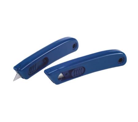 Cutter monouso detectabile - con lama retraibile - blu - No Brand - 1659 - 4002632917936 - DMwebShop