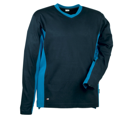 Maglietta Madeira - a maniche lunghe - taglia L - blu navy-nero - Cofra - V105-0-03-L - 8023796500983 - DMwebShop