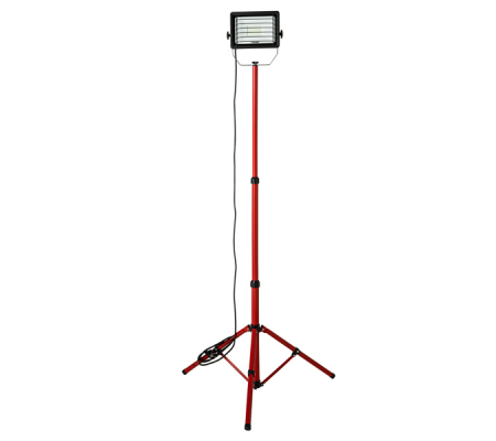 Proiettore da cantiere Waingro - con treppiede e cavo 3 mt e griglia - 50 W - rosso - Velamp - IS746-50W - DMwebShop