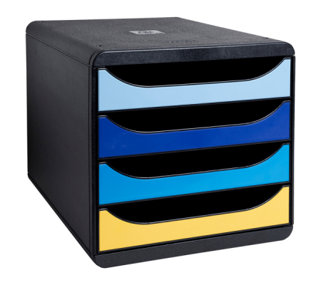 Cassettiera Big Box Bee Blue - 4 cassetti A4 - nero-multicolore - Exacompta - 3104202D - 9002490310424 - DMwebShop