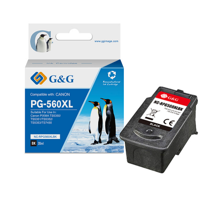 Cartuccia ink Rigenerata - per Canon - PIXMA TS5350-TS5351-TS5352 - nero - GeG - NC-RPG560XLBK - DMwebShop