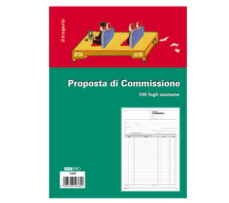 Blocco copia commissioni - uso mano - 29,7 x 21 cm - 100 fogli - Edipro E5236